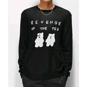 Teddy Fresh Revenge Of The Ted Black Knit Pullover Sweater Men Size 2XL